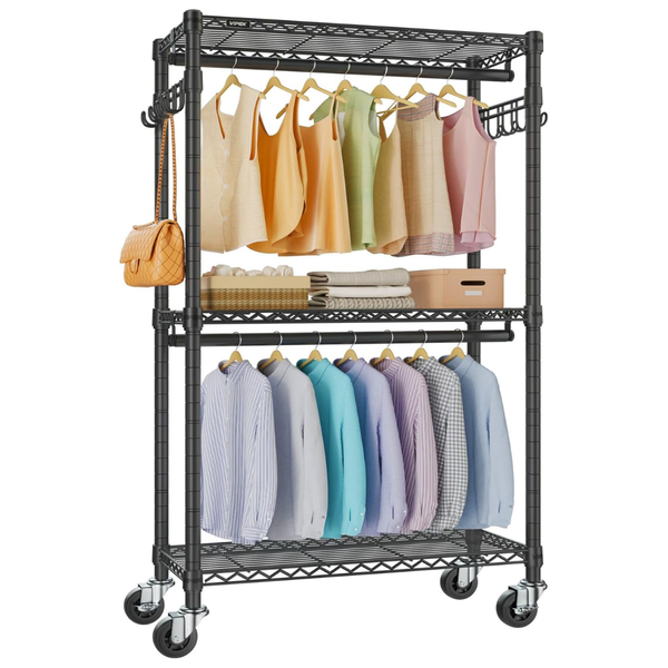 77" VIPEK R2 Heavy Duty Adjustable Rolling Clothes Rack