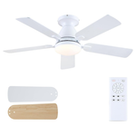 Modern 46" Flush Mount Ceiling Fan With Remote Light
