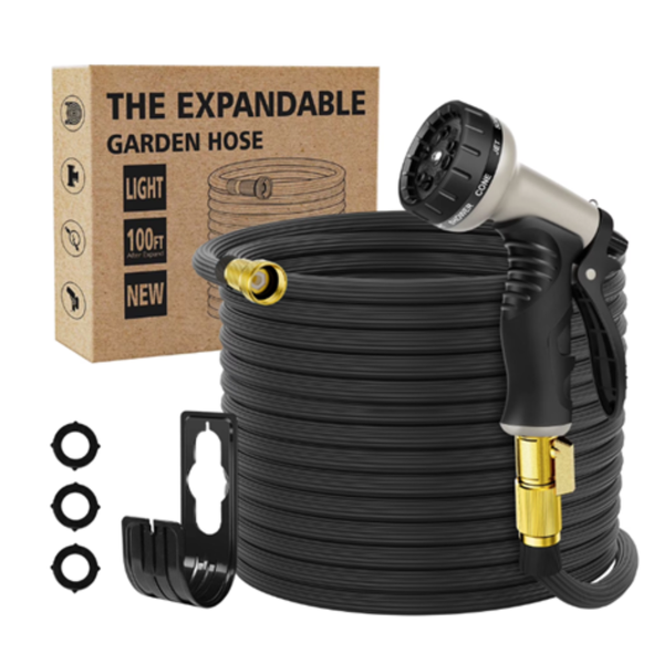 100ft Flexible Garden Hose With Nozzle
