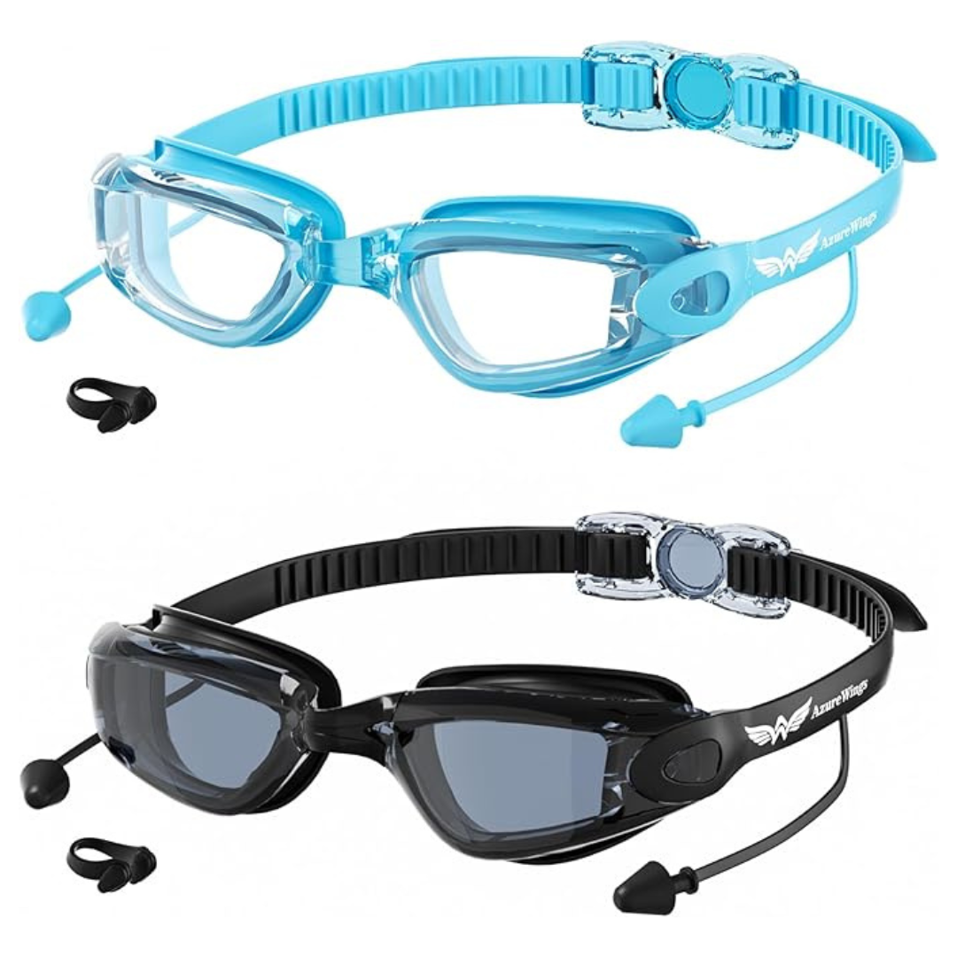 2-Pack No Leak Anti-Fog UV Swimming Goggles