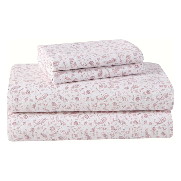 Laura Ashley King Size Anti-Pilling & Wrinkle Resistant Cotton Flannel Sheets