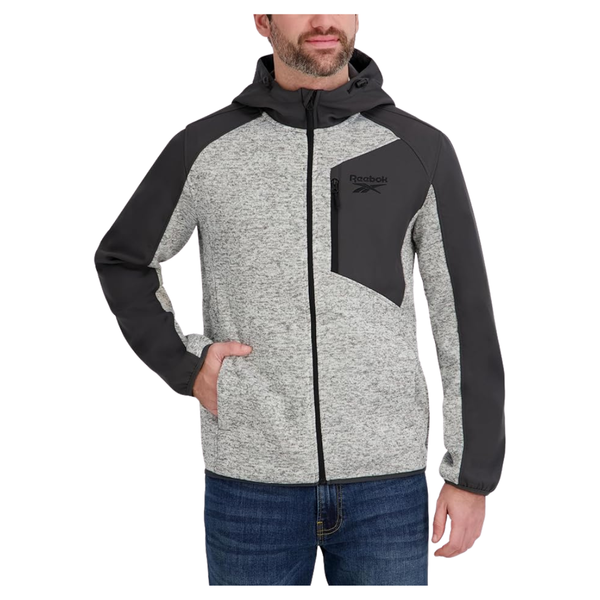 Reebok Men's Full Zip Hooded Sweater Fleece Jacket