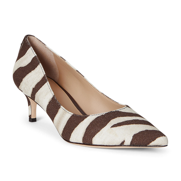 Lauren Ralph Lauren Women's Adrienne Zebra-Print Canvas Pumps