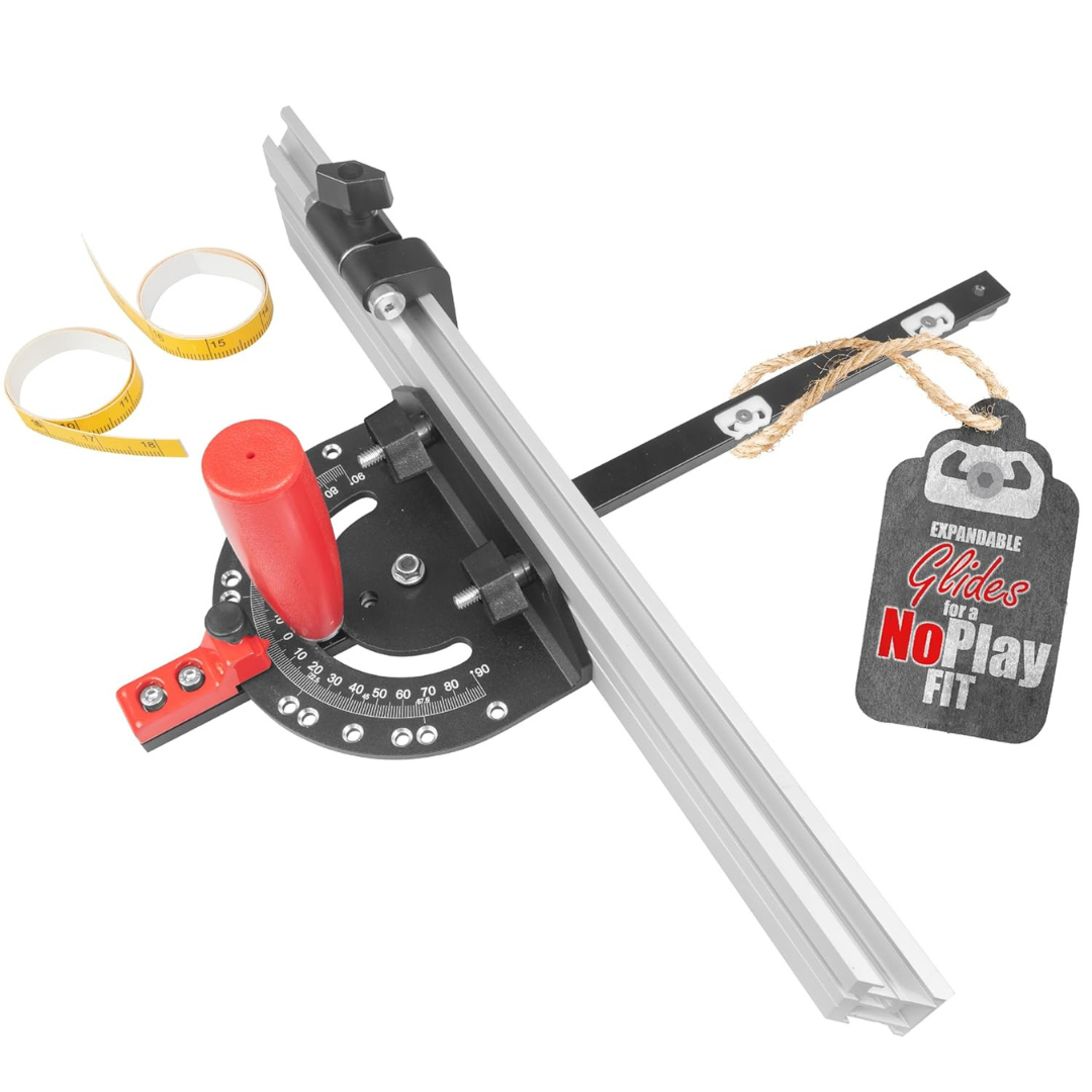 Fulton Miter Gauge 2000 SE HDF NoPlay Glides Steel Miter Bar