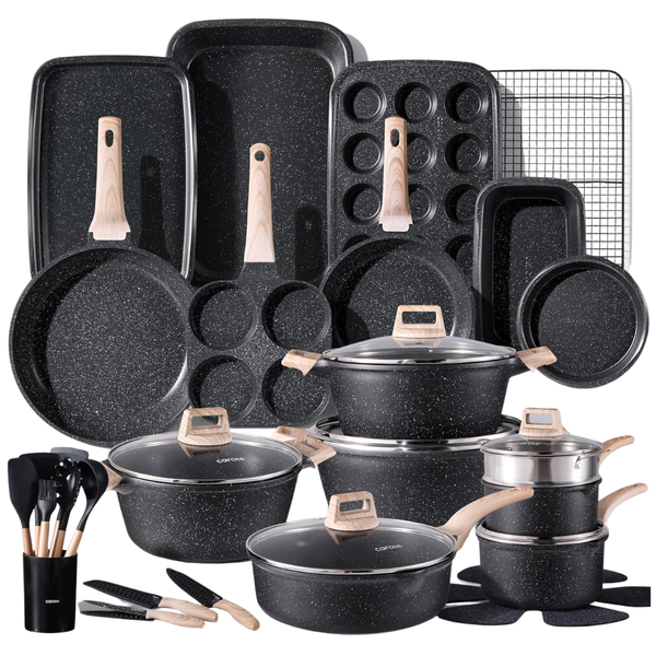 44-Piece CAROTE Pots And Pan Nonstick Cookware Sets