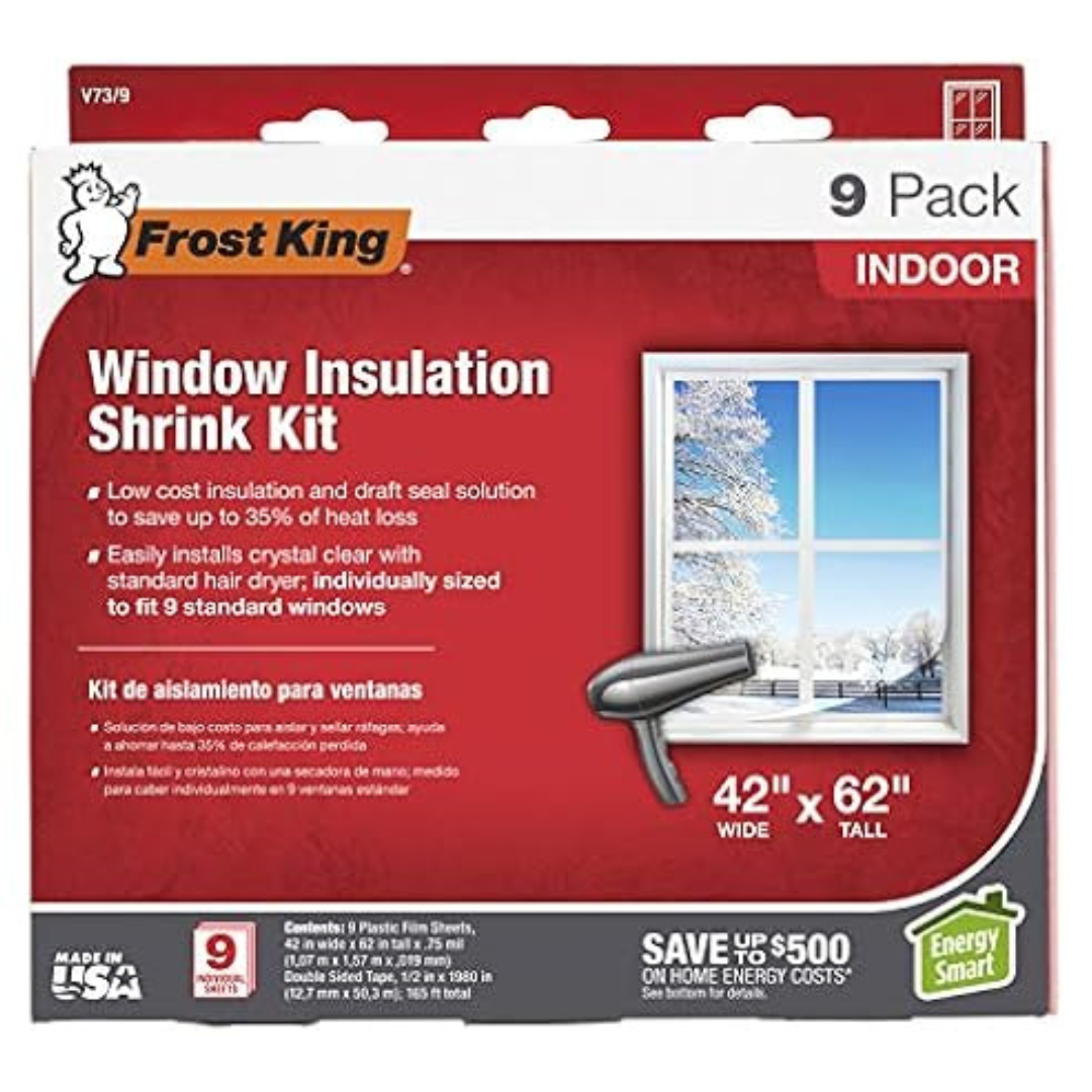 9-Pack Frost King V73/9H 42" x 62" Indoor Shrink Window Kit