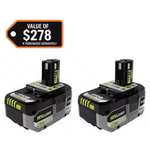 2-Pack Ryobi ONE+ HP 18V Lithium-Ion 6.0Ah Battery