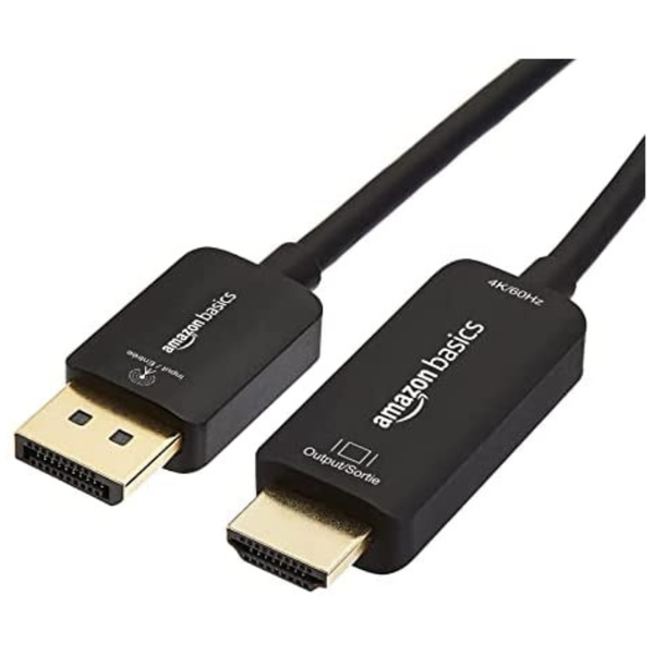 2-Pack Amazon Basics 3ft DisplayPort To HDMI Cable
