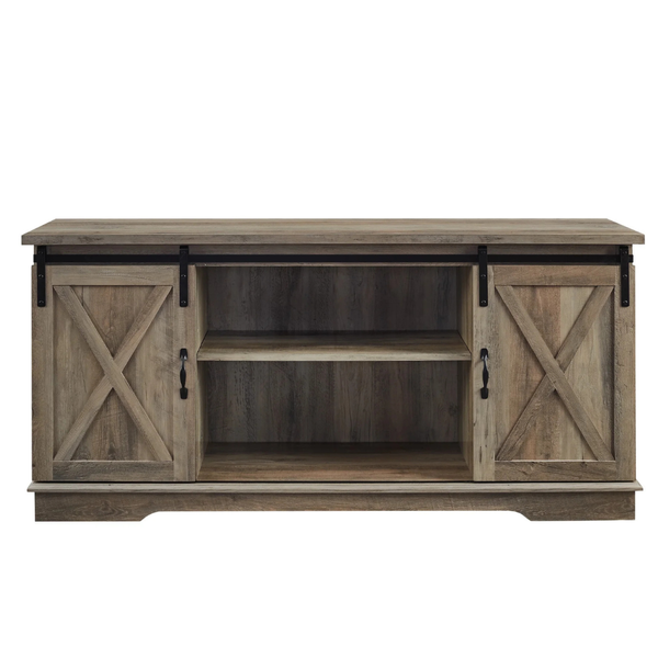 Walker Edison Sliding Farmhouse Barn Door TV Stand For TVs Up To 65"