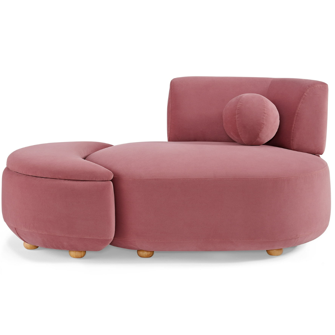 Better Homes & Gardens Juliet Modern Velvet Chaise & Storage Ottoman