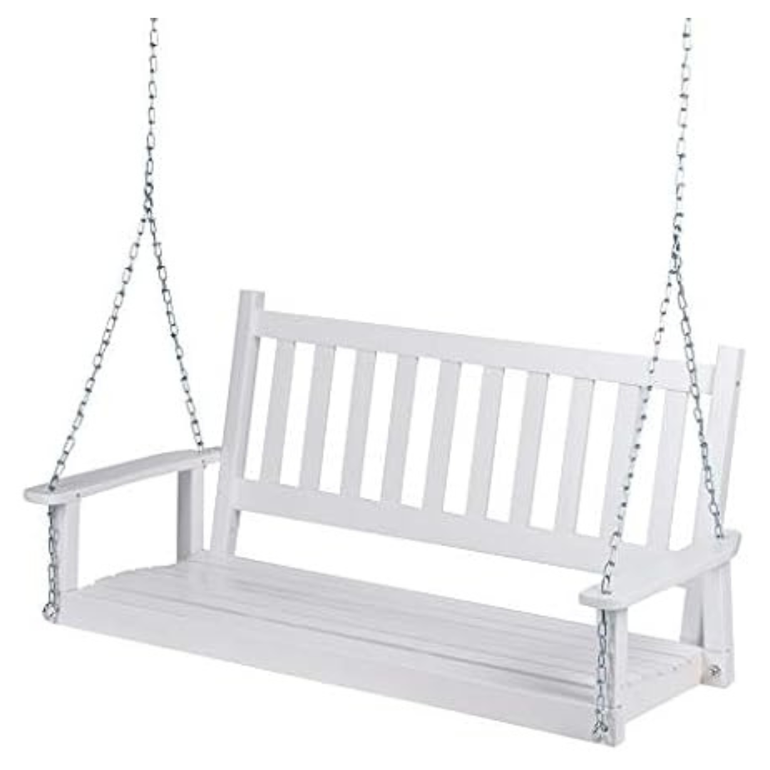 Shine Company Maine 54" Wood Porch Swing With Chains