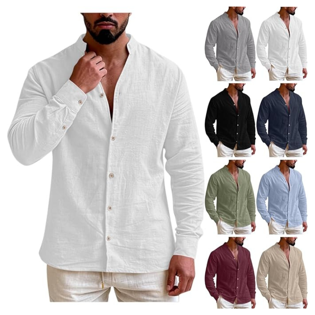Men's Casual Long Sleeve Button Down Shirts