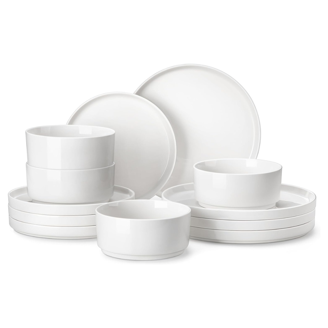 12-Piece Malacasa White Porcelain Dinnerware Set For 4
