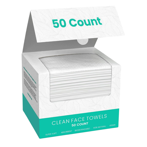 50-Count 10" x 12" Super Thick Soft Disposable Face Towel