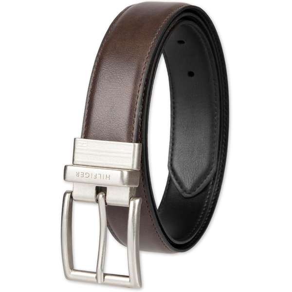 Tommy Hilfiger Men's Reversible Belt (Brown/Black, 32)