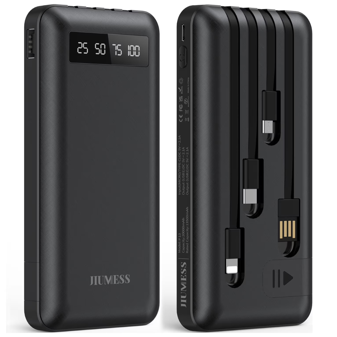 20000mAh Power Bank Portable Charger With Cables