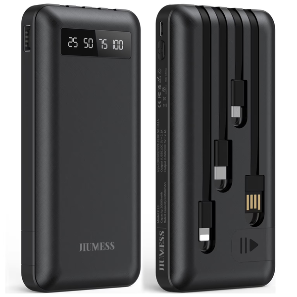 20000mAh Power Bank Portable Charger With Cables