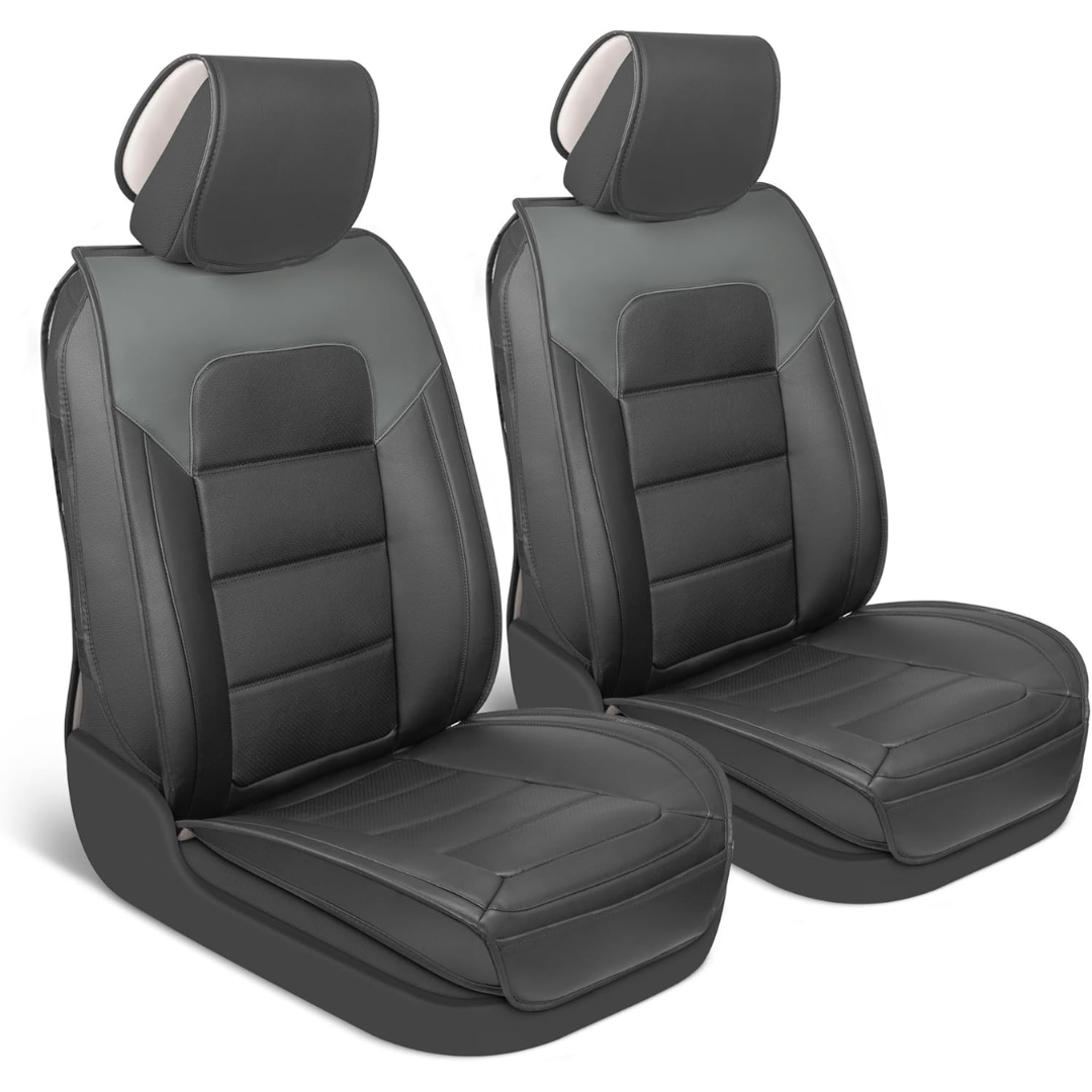 2-Piece Classic Faux Leather Front Seat Covers