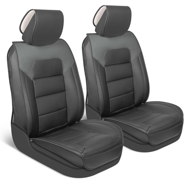 2-Piece Classic Faux Leather Front Seat Covers