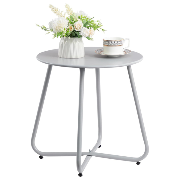 HollyHOME 17.32" Portable Round Metal Side Table