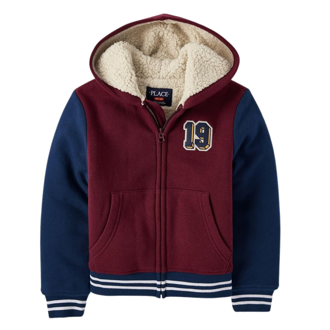 The Children's Place Boys Long Sleeve Sherpa Lined Sweatshirt