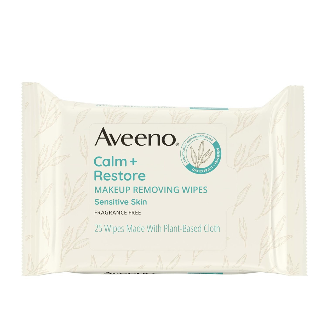 25-Count Aveeno Calm + Restore Nourishing Makeup Remover Face Wipes
