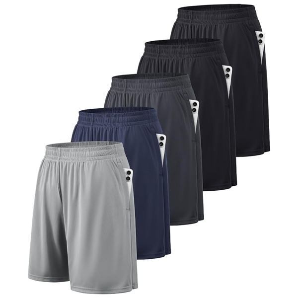 5-Pack Balennz Men's Quick Dry Athletic Shorts
