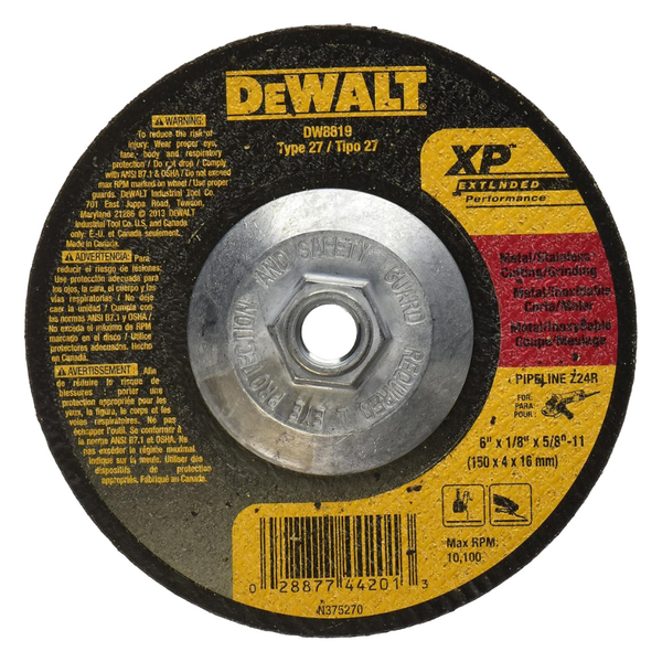 Dewalt DW8819 6" By 1/8" By 5/8"-11 XP Grinding Wheel