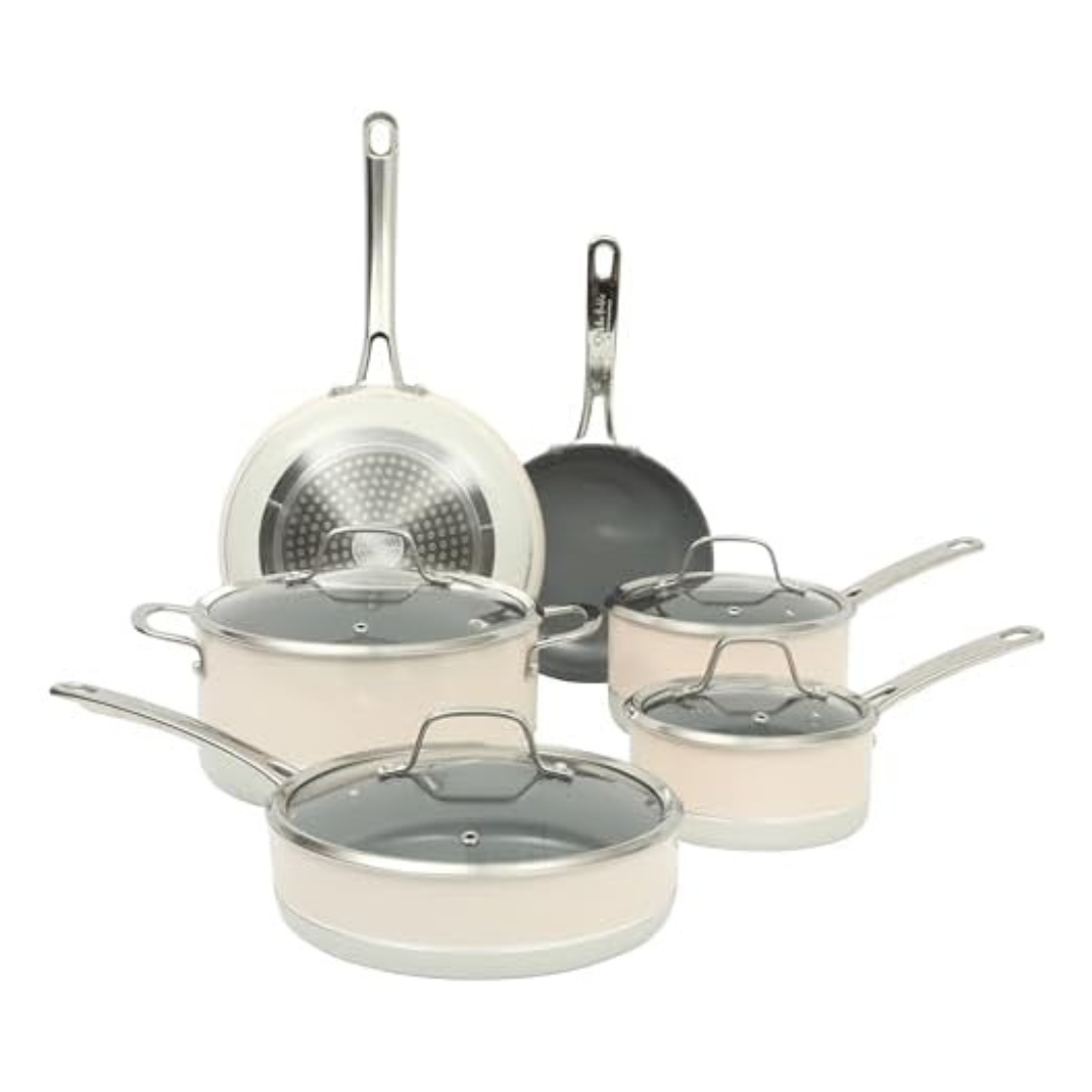 10-Piece Titanium Ceramic Nonstick Cookware Pots And Pans Set