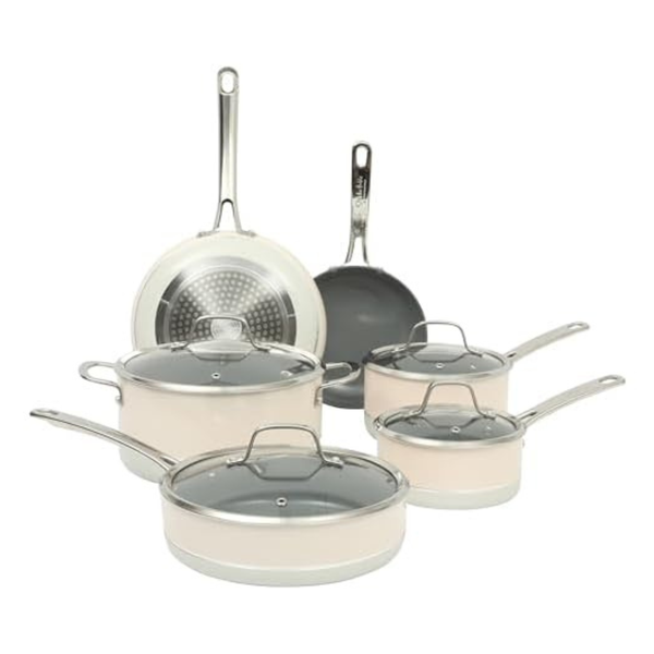 10-Piece Titanium Ceramic Nonstick Cookware Pots And Pans Set