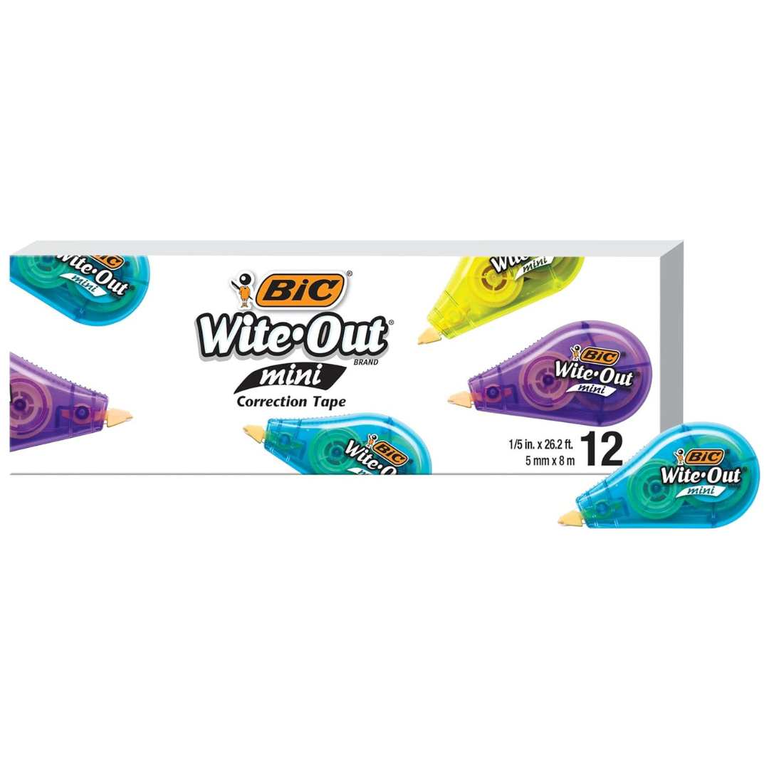 12-Count BIC Wite-Out Brand Mini Instant Correction Tape