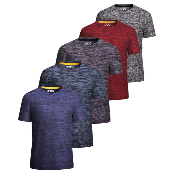5-Pack Spxtreme Men's Dry-Fit Activewear Crewneck T-Shirts