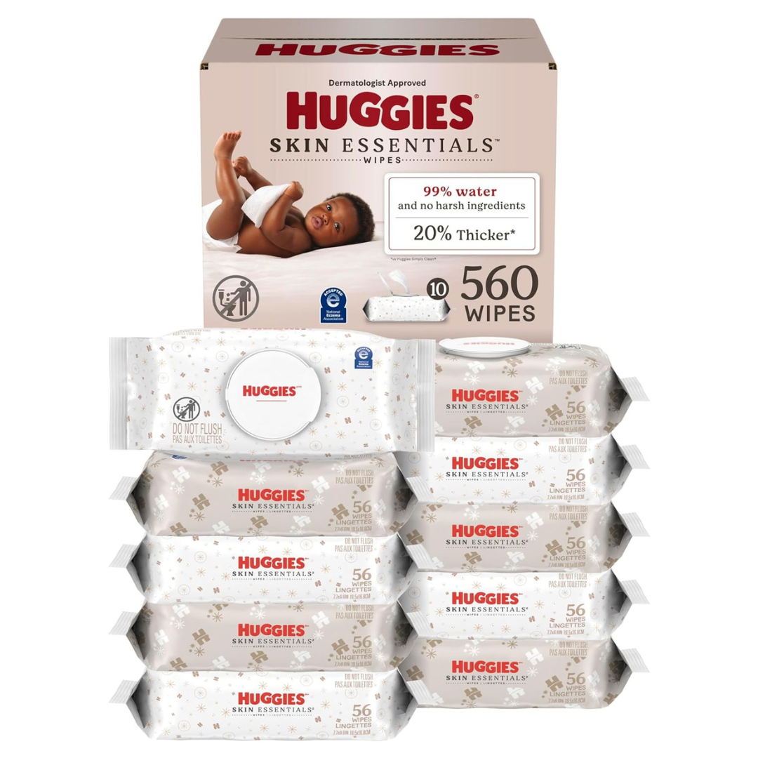 10-Pack Huggies Skin Essentials Baby Wipes (560 Wipes Total)