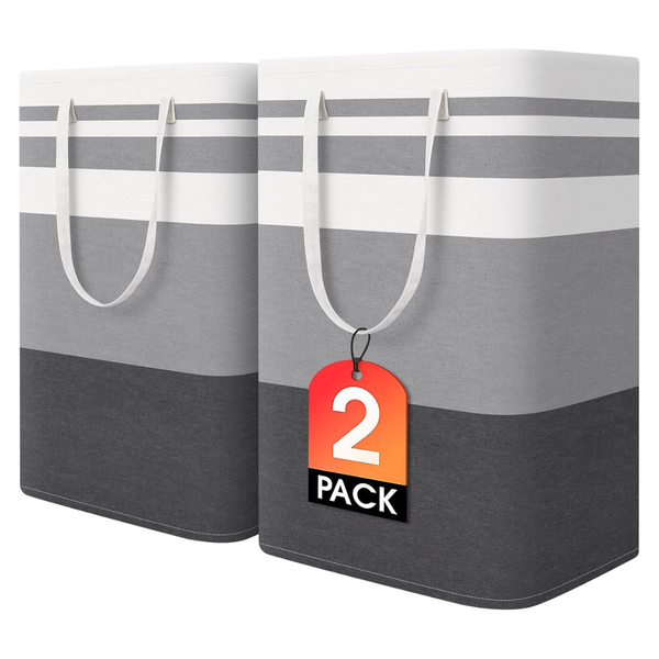 2-Pack HomeHacks 75L Waterproof Freestanding Laundry Baskets