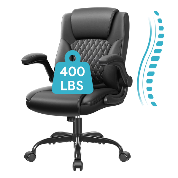 CoolHut High Back Executive Leather Office Chair (Black)