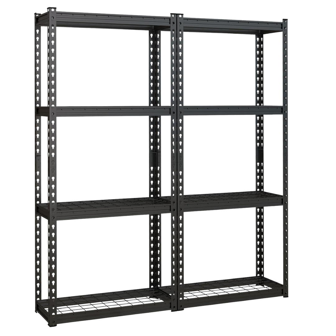 2-Pack 4-Tier Heavy Duty Wire Storage Rack With Anti-Slip Foot Pads