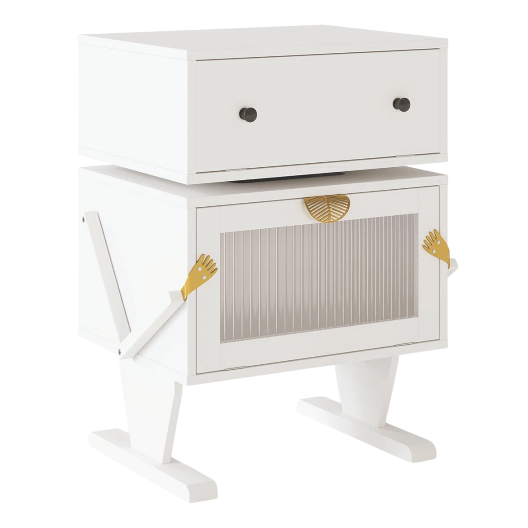 Zoomie Kids Anabelia LED Robot End Table With 360º Rotation