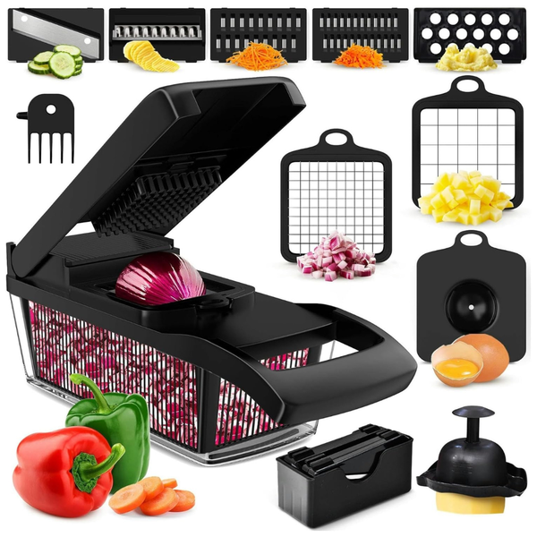 PrepNaturals 8-In-1 Vegetable Chopper With Container