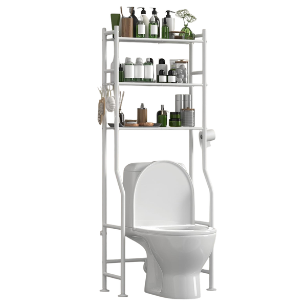 AriseWork 3-Tier Over The Toilet Storage W/ Paper Holder & 4 Hooks