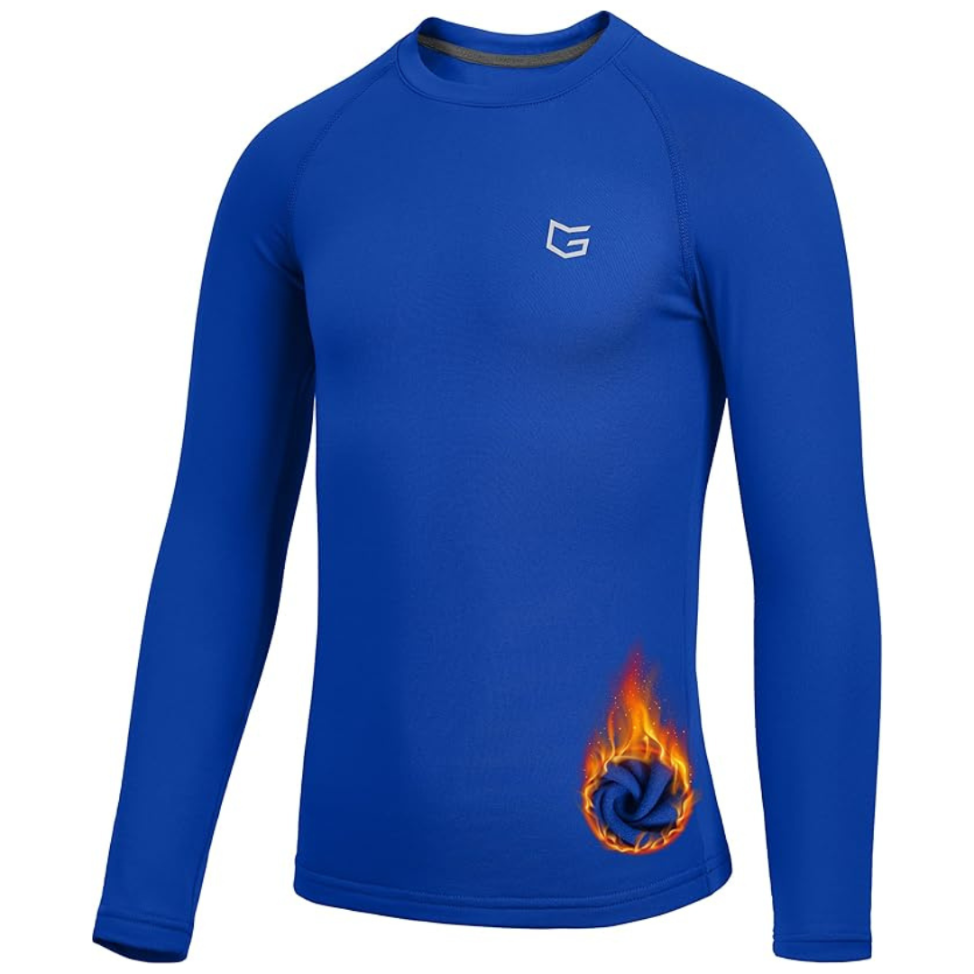 Boys Compression Thermal Long Sleeve Fleece Undershirt (Various)