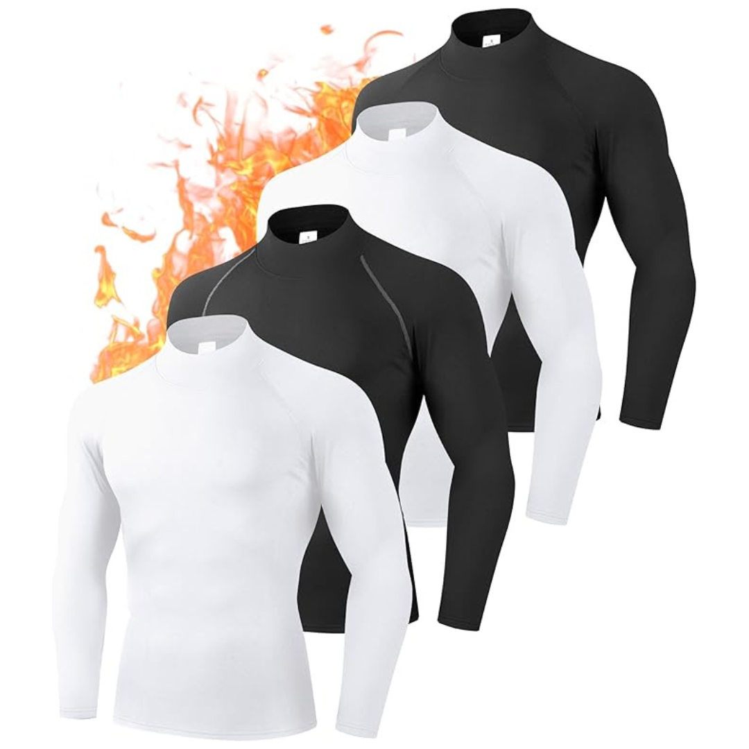 5-Pack Men's Fleece Lined Thermal Compression Shirts