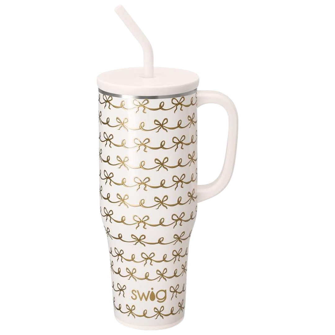 40 oz Mega Mug Tumbler With Handle And Straw