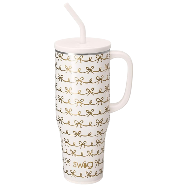 40 oz Mega Mug Tumbler With Handle And Straw