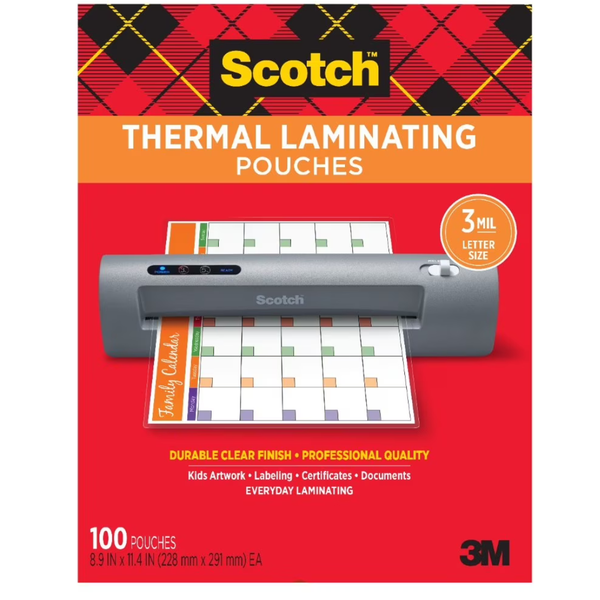 100-Pack Scotch Thermal Laminating Pouches (8.9" x 11.4")
