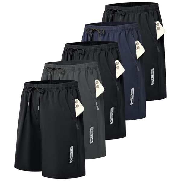 5-Pack Athletic Gym Men's Workout Basketball Short