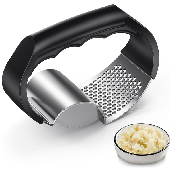 Generic 2-in-1 Stainless Steel Garlic Crusher