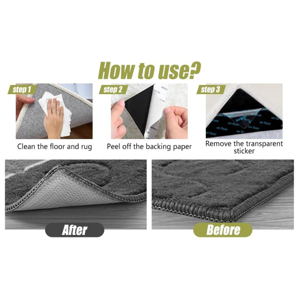 12-Pieces Double-Sided Adhesive Non Slip Carpet Tape