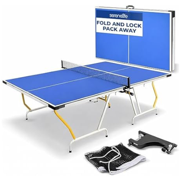 SereneLife 9 x 5 Regulation Collapsible Full Size Ping Pong Table