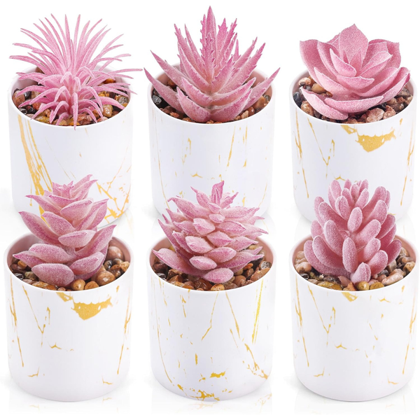 6 Pack Fake Succulents Plants