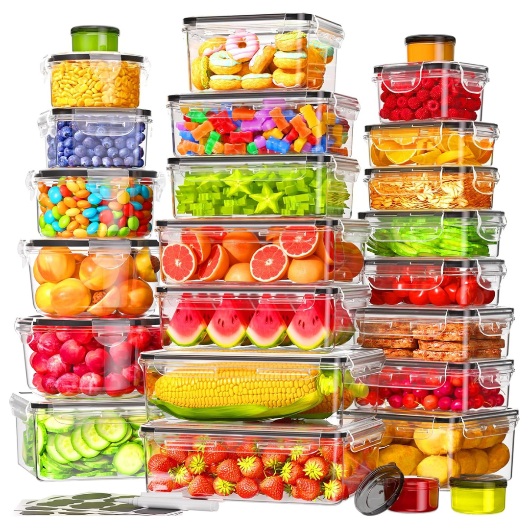 50-Piece Airtight Food Storage Containers Set With Lids